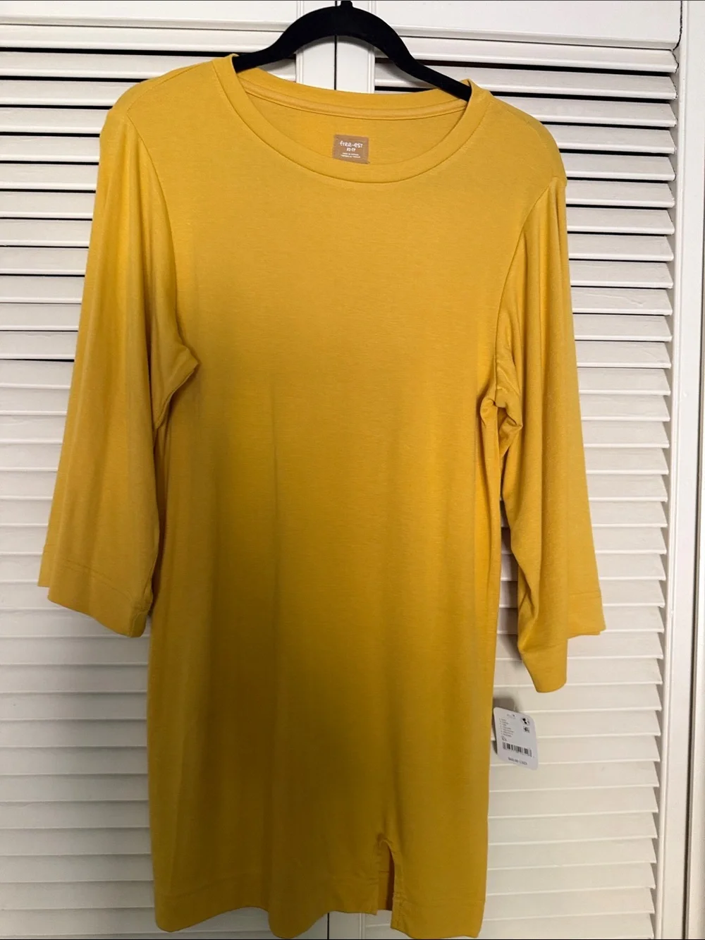 Free People gold long loose tunic dress XS